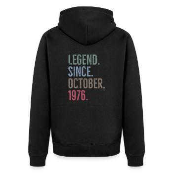 Légende depuis octobre 1976 - Veste à capuche bio Premium Unisexe - noir - Dos - Nico (187cm)
