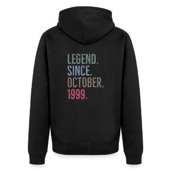 Légende depuis octobre 1999 - Veste à capuche bio Premium Unisexe - noir - Dos - Nico (187cm)