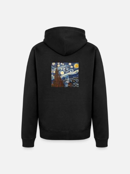 Nacht der Sterne - Unisex Premium Bio Zip Hoodie - Schwarz