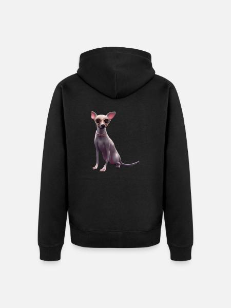 Italian wind chime dog - Unisex Premium Organic Zip Hoodie - black