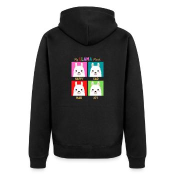 Mon humeur de lama - Veste à capuche bio Premium Unisexe - noir - Dos - Nico (187cm)