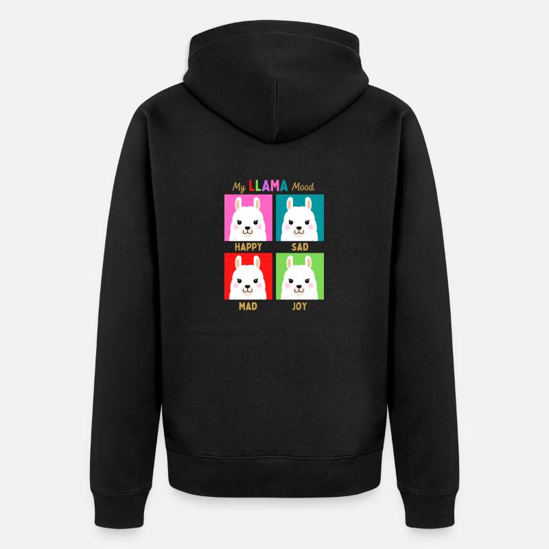Mon humeur de lama - Veste à capuche bio Premium Unisexe - noir