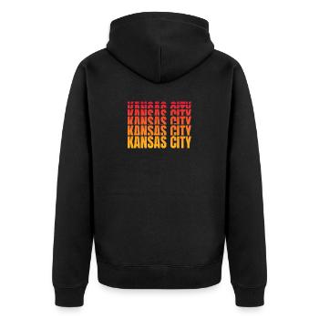 Séquence de gradient de Kansas City - Veste à capuche bio Premium Unisexe - noir - Dos - Nico (187cm)