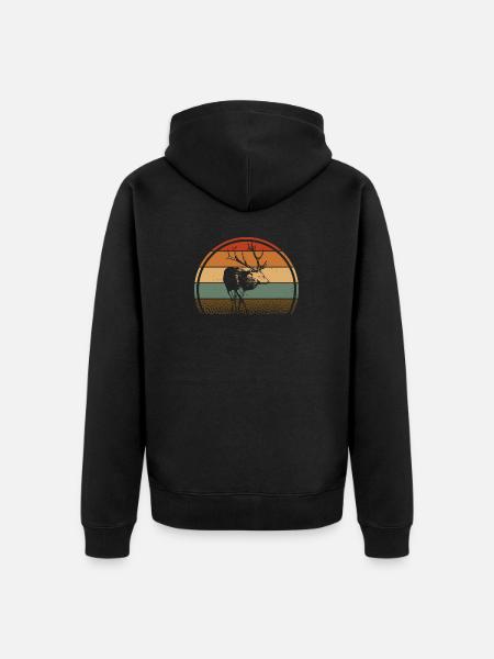 Deer - Unisex Premium Organic Zip Hoodie - black