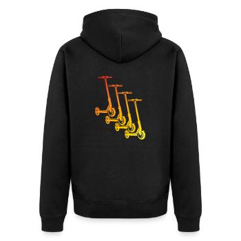 E-Scooter E-Roller Scooter - Unisex Premium Bio Zip Hoodie - Schwarz - Hinten - Nico (187cm)