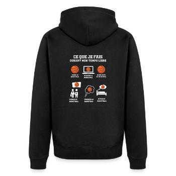 Basketball Cadeau Drôle Pour Un Basketteur Basket - Veste à capuche bio Premium Unisexe - noir - Dos - Nico (187cm)