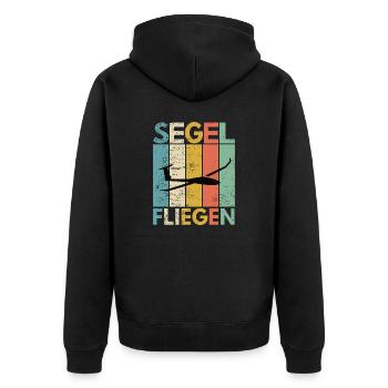 Segelfliegen Design für Segelflieger Segelflug - Unisex Premium Bio Zip Hoodie - Schwarz - Hinten - Nico (187cm)