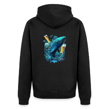 Deep Sea Fish Captain Mt Beer - Unisex Premium Organic Zip Hoodie - black - Back - Nico (187cm)