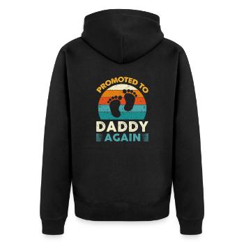 Je vais être à nouveau papa promu papa - Veste à capuche bio Premium Unisexe - noir - Dos - Nico (187cm)
