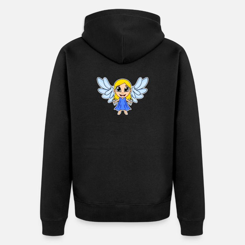 Ailes de fille d’ange - Veste à capuche bio Premium Unisexe - noir