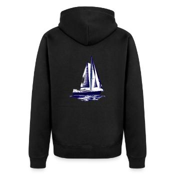 sailing ship sailing sailing sailor sailboat - Unisex Premium Organic Zip Hoodie - black - Back - Nico (187cm)