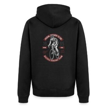 Fahrrad - Unisex Premium Bio Zip Hoodie - Schwarz - Hinten - Nico (187cm)
