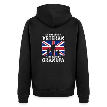 I'm Not Just A Veteran I m Also A Grandpa - Unisex Premium Organic Zip Hoodie - black - Back - Nico (187cm)