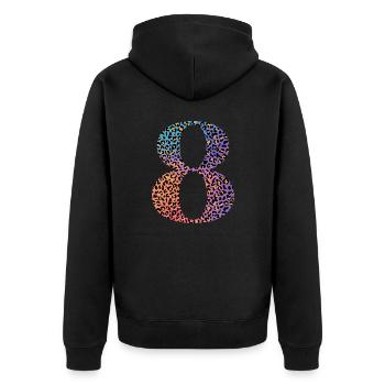 8th Birthday Leopard - Unisex Premium Organic Zip Hoodie - black - Back - Nico (187cm)