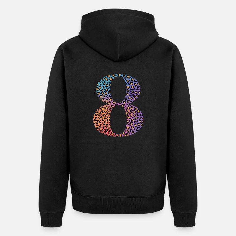 8e anniversaire léopard - Veste à capuche bio Premium Unisexe - noir