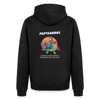 Papysaurus Grand-Père Dinosaure Humour Papy - Veste à capuche bio Premium Unisexe - noir - Dos - Nico (187cm)