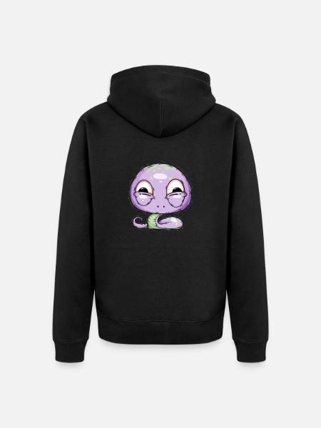 Schlange mit Schlafmangel - Unisex Premium Bio Zip Hoodie - Schwarz