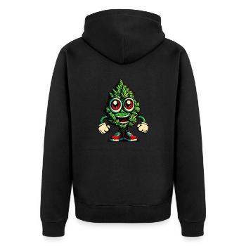 420 - Full Energy - Unisex Premium Bio Zip Hoodie - Schwarz - Hinten - Nico (187cm)