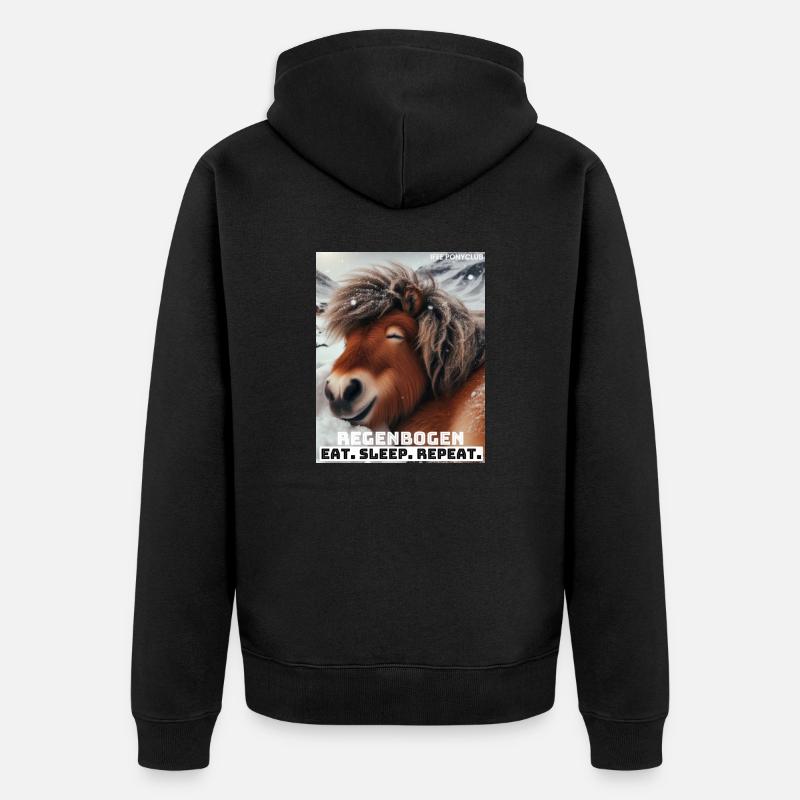 Regenbogen Mottoshirt - Unisex Premium Bio Zip Hoodie - Schwarz