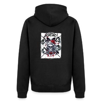 Dead paintballing santa says hohoho! - Unisex Premium Organic Zip Hoodie - black - Back - Nico (187cm)