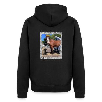 Sunny Princess - Unisex Premium Bio Zip Hoodie - Schwarz - Hinten - Nico (187cm)