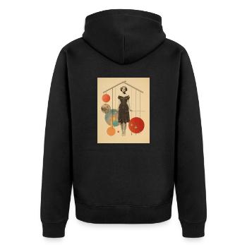 Libra - Unisex Premium Organic Zip Hoodie - black - Back - Nico (187cm)