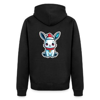 Illustration de Noël lapin - Veste à capuche bio Premium Unisexe - noir - Dos - Nico (187cm)