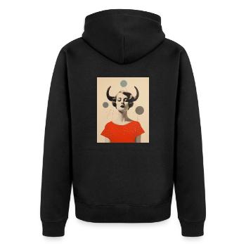 Taurus collage art astrology - Unisex Premium Organic Zip Hoodie - black - Back - Nico (187cm)