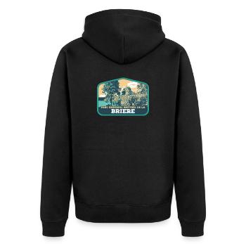 Écusson Paysage Brière : Nature Authentique - Veste à capuche bio Premium Unisexe - noir - Dos - Nico (187cm)