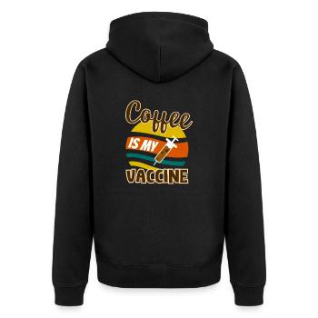 Kaffee Cappuccino Latte Macchiato Coffee - Unisex Premium Bio Zip Hoodie - Schwarz - Hinten - Nico (187cm)