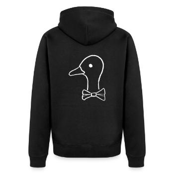 Canard avec noeud papillon - Veste à capuche bio Premium Unisexe - noir - Dos - Nico (187cm)