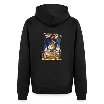 Erzengel Heiliger Religion Gott Engel Glaube Michael - Unisex Premium Bio Zip Hoodie - Schwarz - Hinten - Nico (187cm)