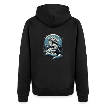 Dragon céleste en pleine ascension - Veste à capuche bio Premium Unisexe - noir - Dos - Nico (187cm)