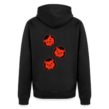 Hérisson Bande Dessinée Mignon - Veste à capuche bio Premium Unisexe - noir - Dos - Nico (187cm)