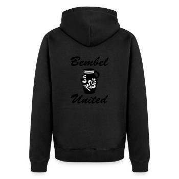 Bembel united - Das Original aus Frankfurt #FFM - Unisex Premium Bio Zip Hoodie - Schwarz - Hinten - Nico (187cm)
