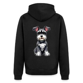 Mignon petit chien schnauzer - Veste à capuche bio Premium Unisexe - noir - Dos - Nico (187cm)