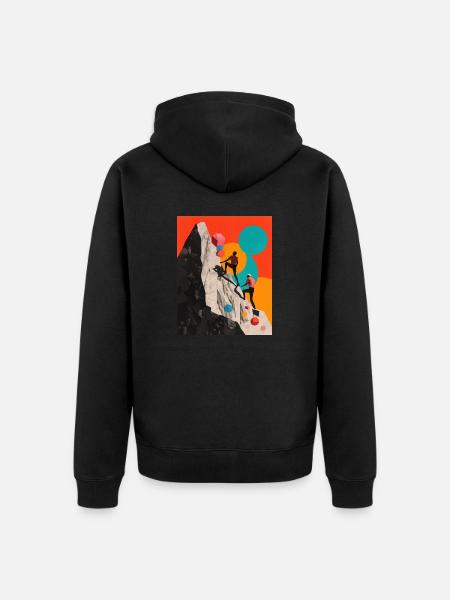 Couple of Climbers collage - Unisex Premium Organic Zip Hoodie - black