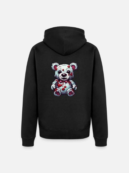 Teddybär / Kuscheltier / Stofftier / Geschenkidee - Unisex Premium Bio Zip Hoodie - Schwarz