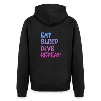 dive, diver, scuba diving, tauchen - Unisex Premium Bio Zip Hoodie - Schwarz - Hinten - Nico (187cm)