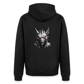 Chupacabra / Sucking Creature / Monster /Spain - Unisex Premium Organic Zip Hoodie - black - Back - Nico (187cm)