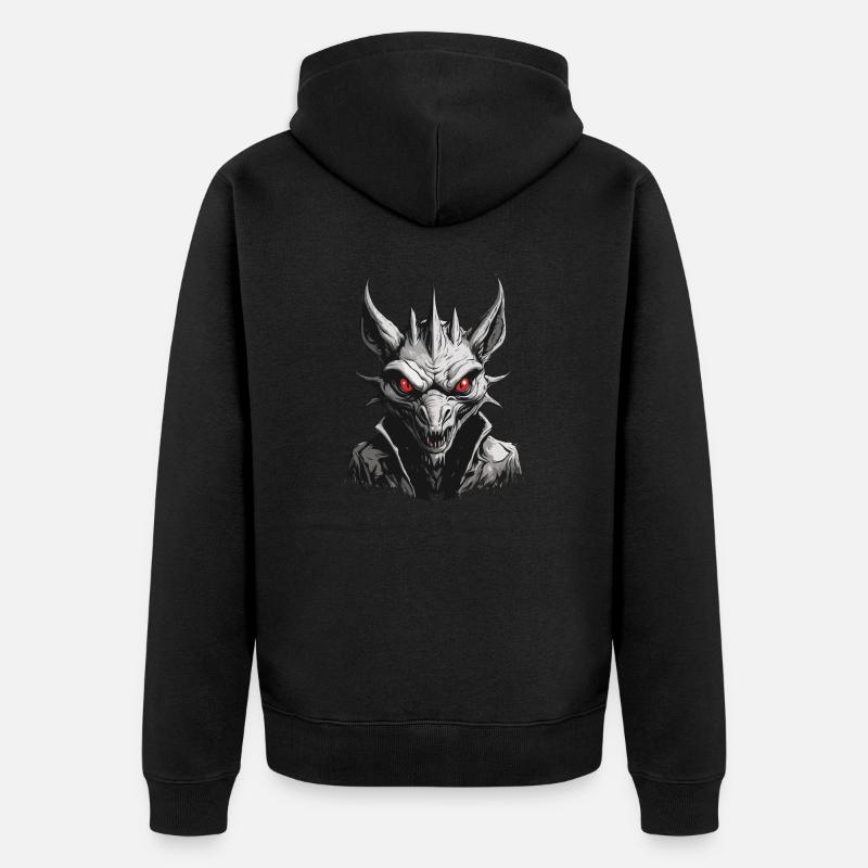 Chupacabra / Créature suceuse / Monstre /Espagne - Veste à capuche bio Premium Unisexe - noir