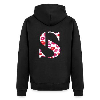 Lettre s bisous - Veste à capuche bio Premium Unisexe - noir - Dos - Nico (187cm)
