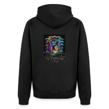 Angelic Divine Messenger Guardian Angel Winged - Unisex Premium Organic Zip Hoodie - black - Back - Nico (187cm)