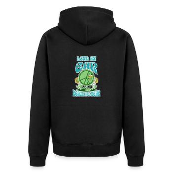Supportive Caring Motivational Inspirational - Unisex Premium Bio Zip Hoodie - Schwarz - Hinten - Nico (187cm)
