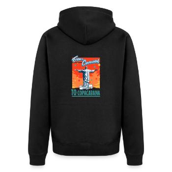 Brazilian Samba Dancing Carnival Festive Vibrant - Unisex Premium Organic Zip Hoodie - black - Back - Nico (187cm)