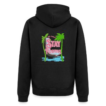 Positivity Vibes Relax Cleanse Vacances Renouveler - Veste à capuche bio Premium Unisexe - noir - Dos - Nico (187cm)