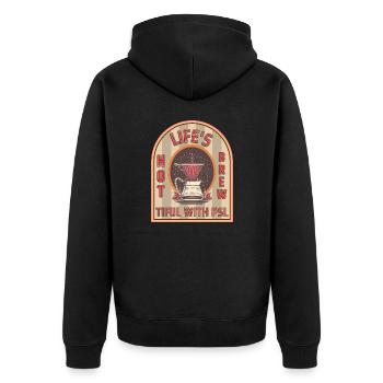 Coffee Latte Lover Caffeine Brewing Tea Espresso - Unisex Premium Bio Zip Hoodie - Schwarz - Hinten - Nico (187cm)