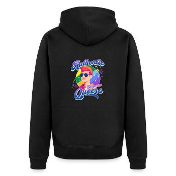 Inclusive Love Diverse Unconditional Lovers Queer - Unisex Premium Organic Zip Hoodie - black - Back - Nico (187cm)