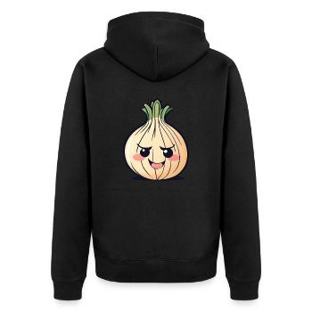 Petit oignon de dessin animé - Veste à capuche bio Premium Unisexe - noir - Dos - Nico (187cm)