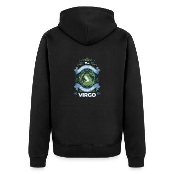 Zodiac Horoscope Astrology Constellations Virgo - Unisex Premium Bio Zip Hoodie - Schwarz - Hinten - Nico (187cm)
